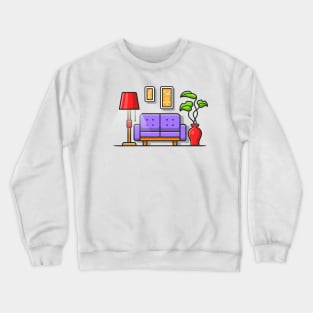 Living Room Cartoon Crewneck Sweatshirt